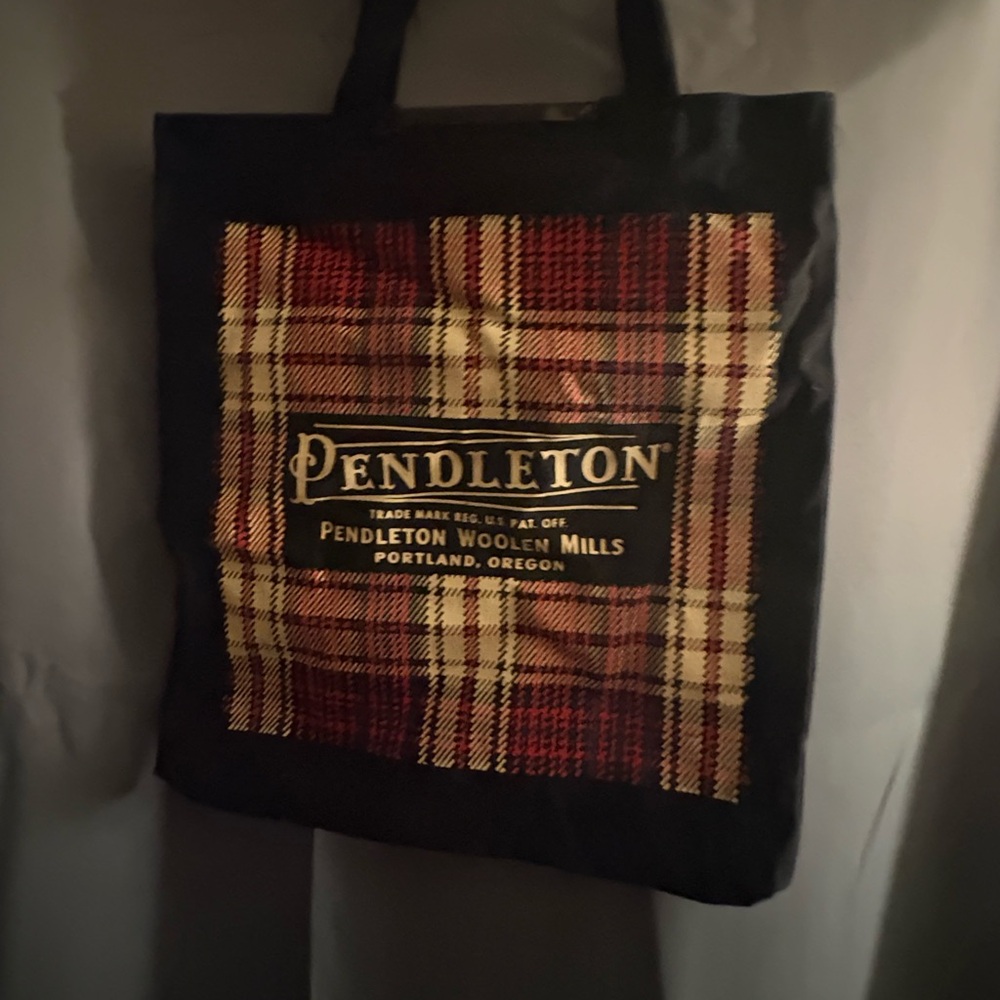 Pendleton Black and Red Checkered Tote